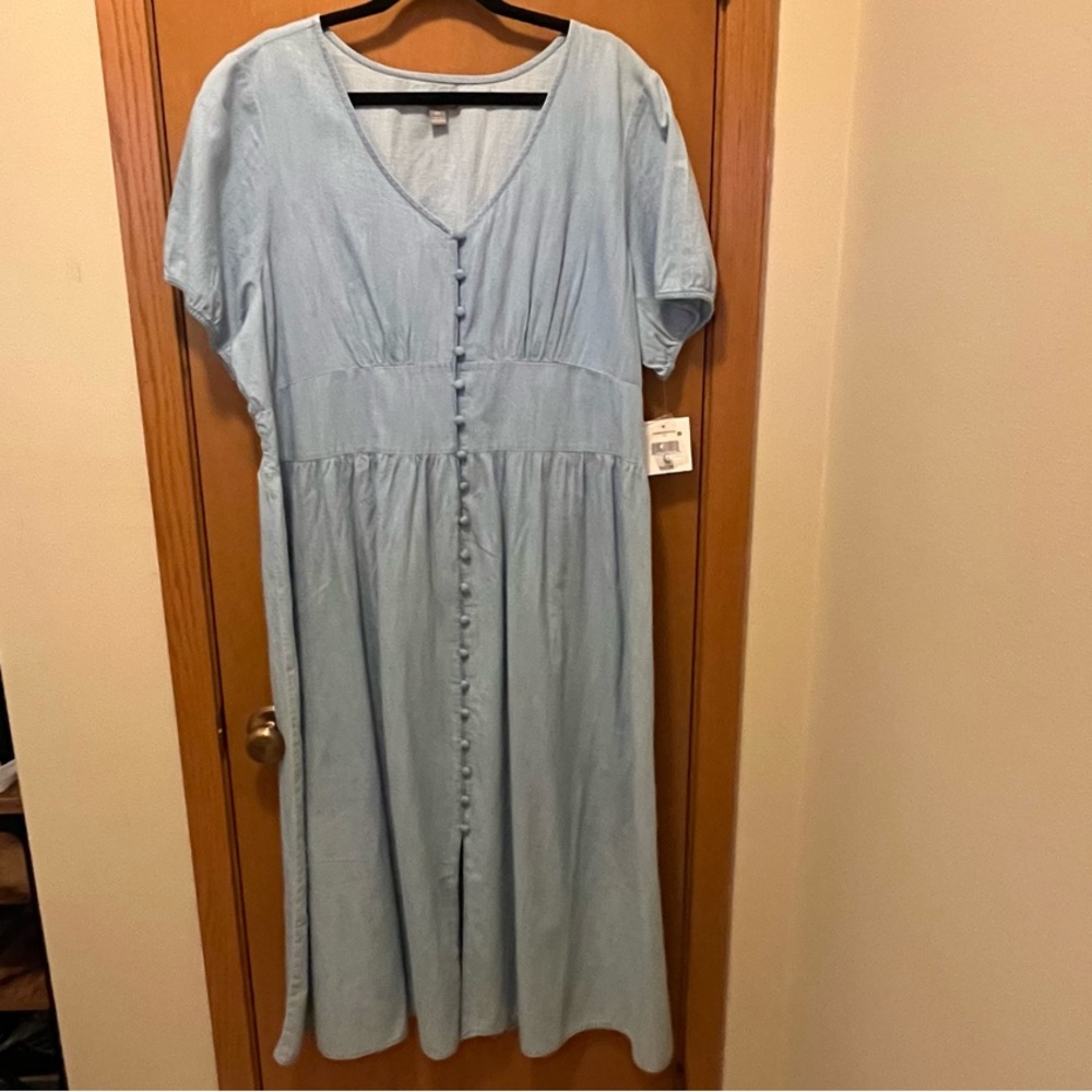 Falls Creek Blue Peplum Maxi Sundress